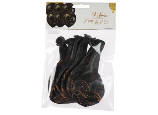 Balon ze złotym nadrukiem 6 sztuk