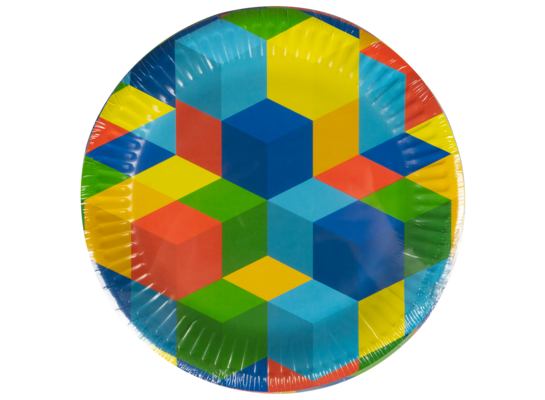 Talerz papierowy klocki 8 sztuki