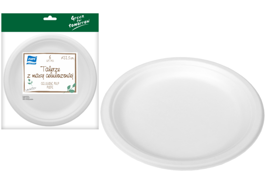 Talerz z masy celulozowej 22,5 cm 6 sztuk Green for Tomorrow
