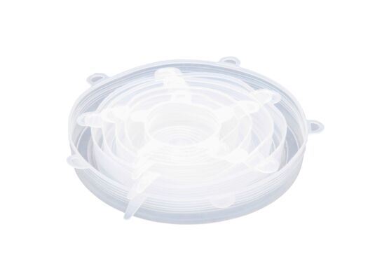 Pokrywki silikonowe 6 szt. 6,5/9,5/11,5/16/20cm transparentny