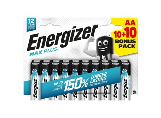 Bateria Energizer max plus AA LR6 10 + 10 sztuk