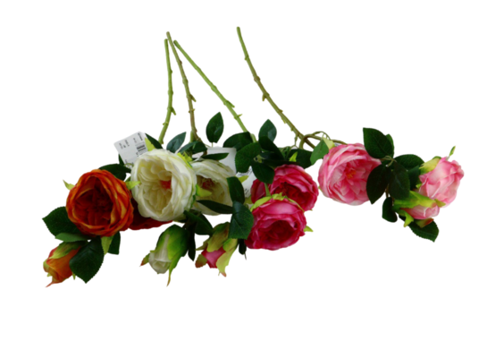 Róża 3 główki gałązka 69 cm mix
