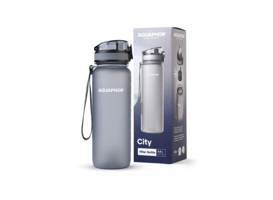 Butelka filtrująca City 800 ml szara