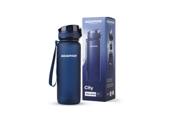 Butelka filtrująca City 800 ml granatowa