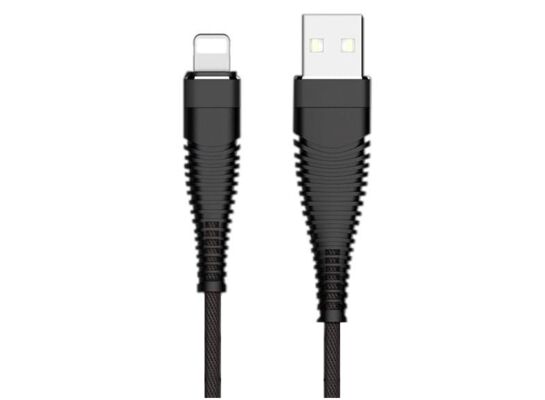 Kabel USB lightning wzmacniany czarny 1 m LB0154 libox