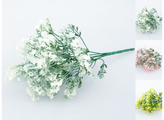 Gałązka ozdobna 36 cm biały / różowy / żółty