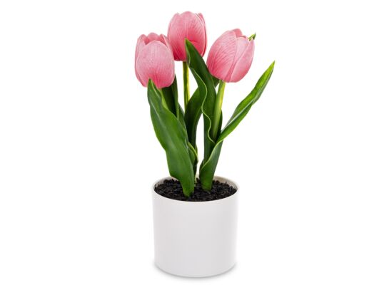 Tulipan w doniczce led 29 x 10 cm różowy