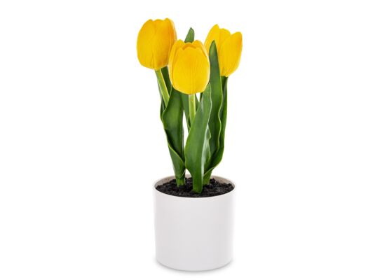 Tulipan w doniczce led 29 x 10 cm żółty