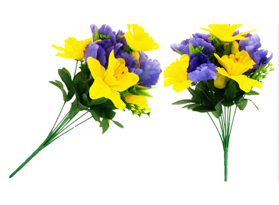 Bukiet żonkili i irysów 10 kwiatów 45 cm