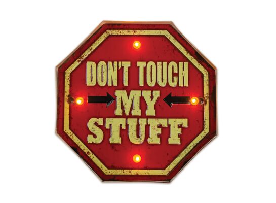 Znak metalowy RETRO LED don't touch forever light