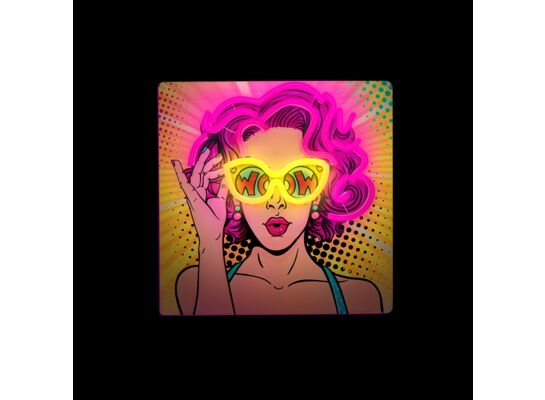 Neon LED power woman żółto-fioletowy FLA02 forever light