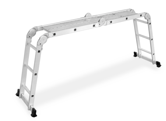 Drabina przegubowa uniwersalna aluminiowa 4 x 3 + podest DRABEST