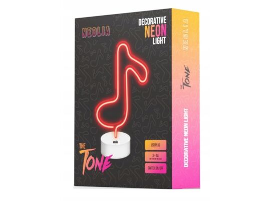 Neon na podstawce LED nutka czerwony NNE08 neolia