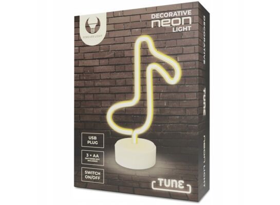 Neon na podstawce LED nutka biały FSNE07 forever light