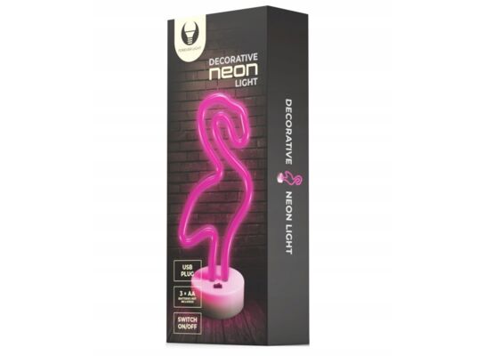 Neon na podstawce LED flaming różowy FSNE01 forever light