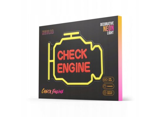 Neon plexi LED check engine żółto-czerwony NNE21 neolia