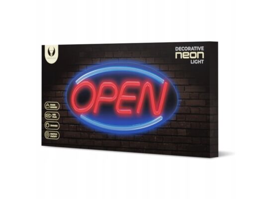 Neon plexi LED open niebiesko-czerwony FPNE04X forever light