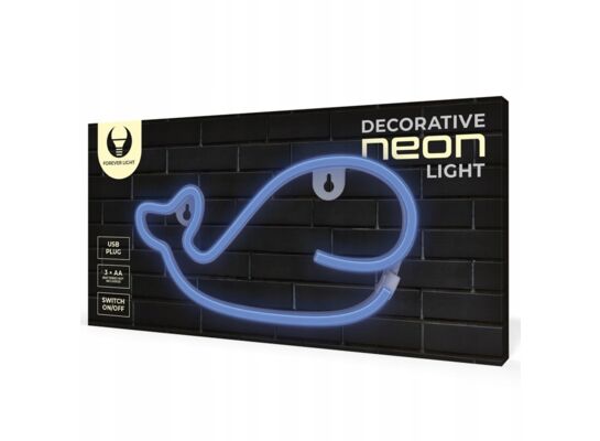 Neon LED wieloryb niebieski FLNE19 forever light