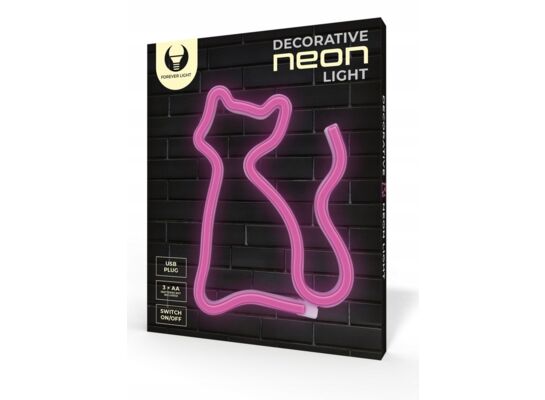 Neon LED kot różowy FLNEO4 forever light