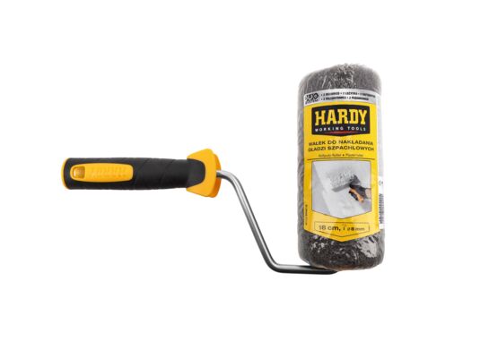 Wałek malarski do gładzi szpachlowych z rączką 2K szary 18 cm Ø48 mm runo 16 mm Hardy