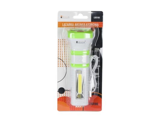 Latarka akumulatorowa 3 W LED COB + 1 LED LB0186 libox