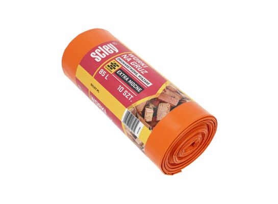 Zestaw 2 sztuki - Worki na gruz dwuwarstwowe pomarańczowe 85 l grubość 100 μm