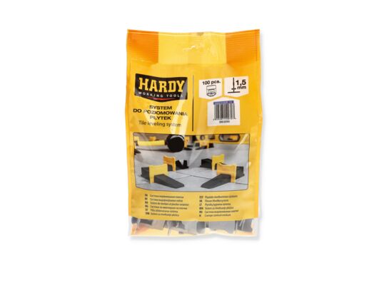 Klipsy do poziomowania płytek fuga 1,5 mm płytki 3-16 mm woreczek 100 sztuk Hardy