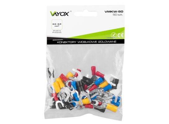 Konektory izolowane widełkowe 50 sztuk VMKW-50 vayox