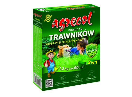Nawóz do trawników Super wieloskładnikowy 1,2 kg Agrecol