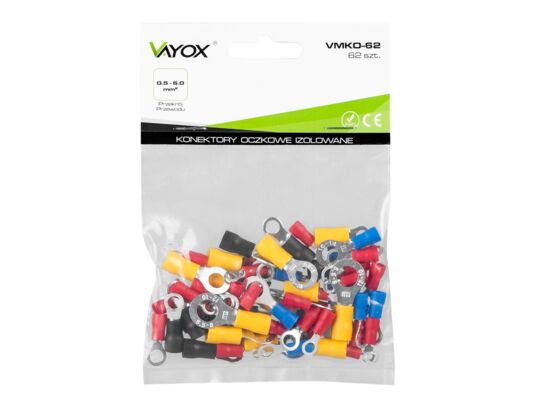 Konektory izolowane oczkowe 62 sztuki VMKO-62 vayox