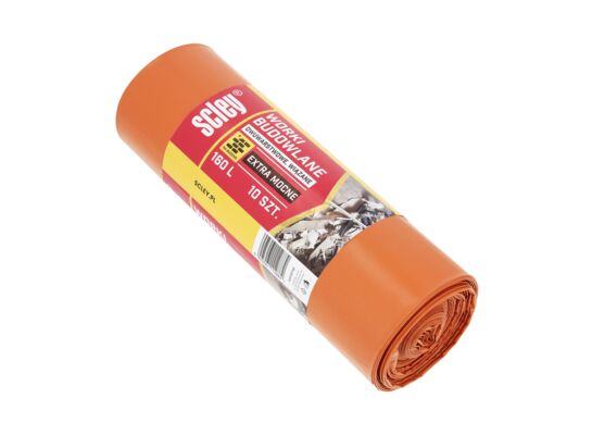 Worki budowlane extra mocne dwuwarstwowe pomarańczowe 160 l grubość 70 μm 10 sztuk Scley