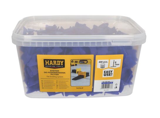 Klipsy do poziomowania płytek fuga 1 mm płytki 3-16 mm wiaderko 400 sztuk Hardy