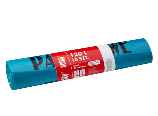 Worki do segregacji z tasiemką niebieskie 120 l grubość 40 μm 10 sztuk Scley