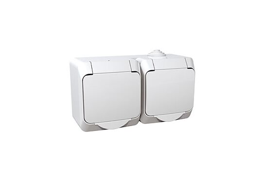 Gniazdo podwójne białe Cedar Plus