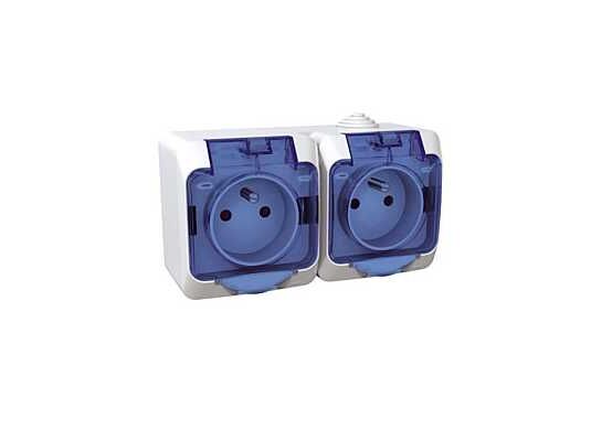 Gniazdo podwójne biało-niebieski Cedar Plus