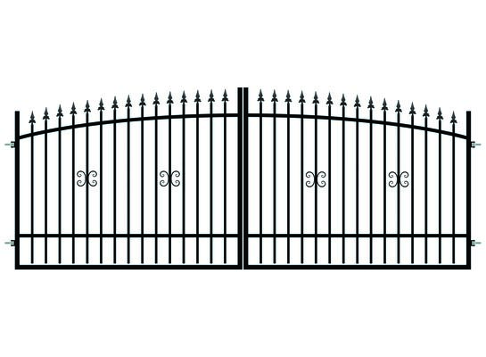 Brama dwuskrzydłowa DAMIAN 400 x 1,30-1,50 cm ocynk RAL9005