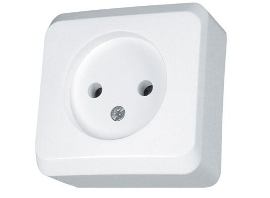 Gniazdo 2P bez uziemienia białe Prima