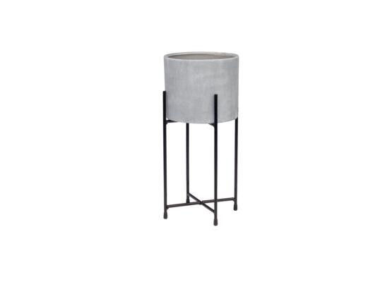 Osłonka ceramiczna Lugo ze stojakiem 44 cm szary
