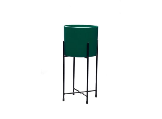 Osłonka ceramiczna Lugo ze stojakiem 44 cm zielony