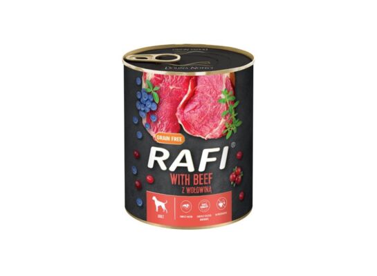 Karma dla psa mokra 800 g wołowina, borówki, żurawina RAFI