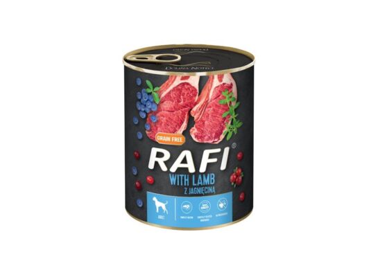 Karma dla psa mokra 800 g jagnięcina, borówka, żurawina RAFI