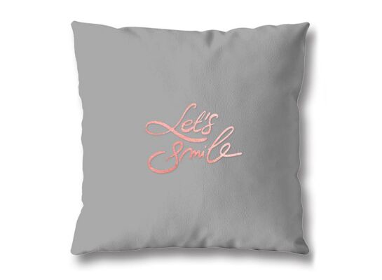 Poszewka metallic 40 x 40 cm  lets smile szary