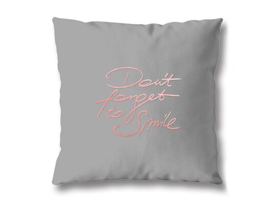 Poszewka metallic 40 x 40 cm smile szary