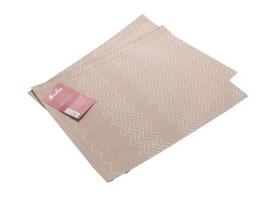 Podkładki pod talerze 2 szt 35 x 45 cm zygzaki beżowy