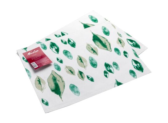 Podkładki pod talerze 2 szt 35 x 45 cm leaf biały