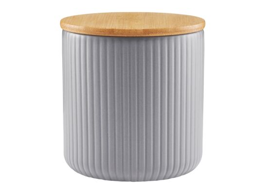 Pojemnik z bambusową pokrywką Curly 10 cm szary