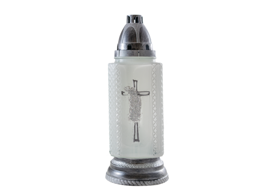 Znicz szklany led Z-364 krzyż mix