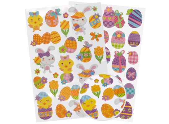 Zestaw brokatowych naklejek wielkanocne wzory 15 cm