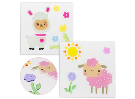 Dekoracja żelowa na okno 19 x 19 cm mix kolorów