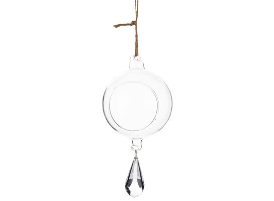 Ozdoba wisząca bombka szklana z kryształem 16 x 7,5 x 7,5 cm